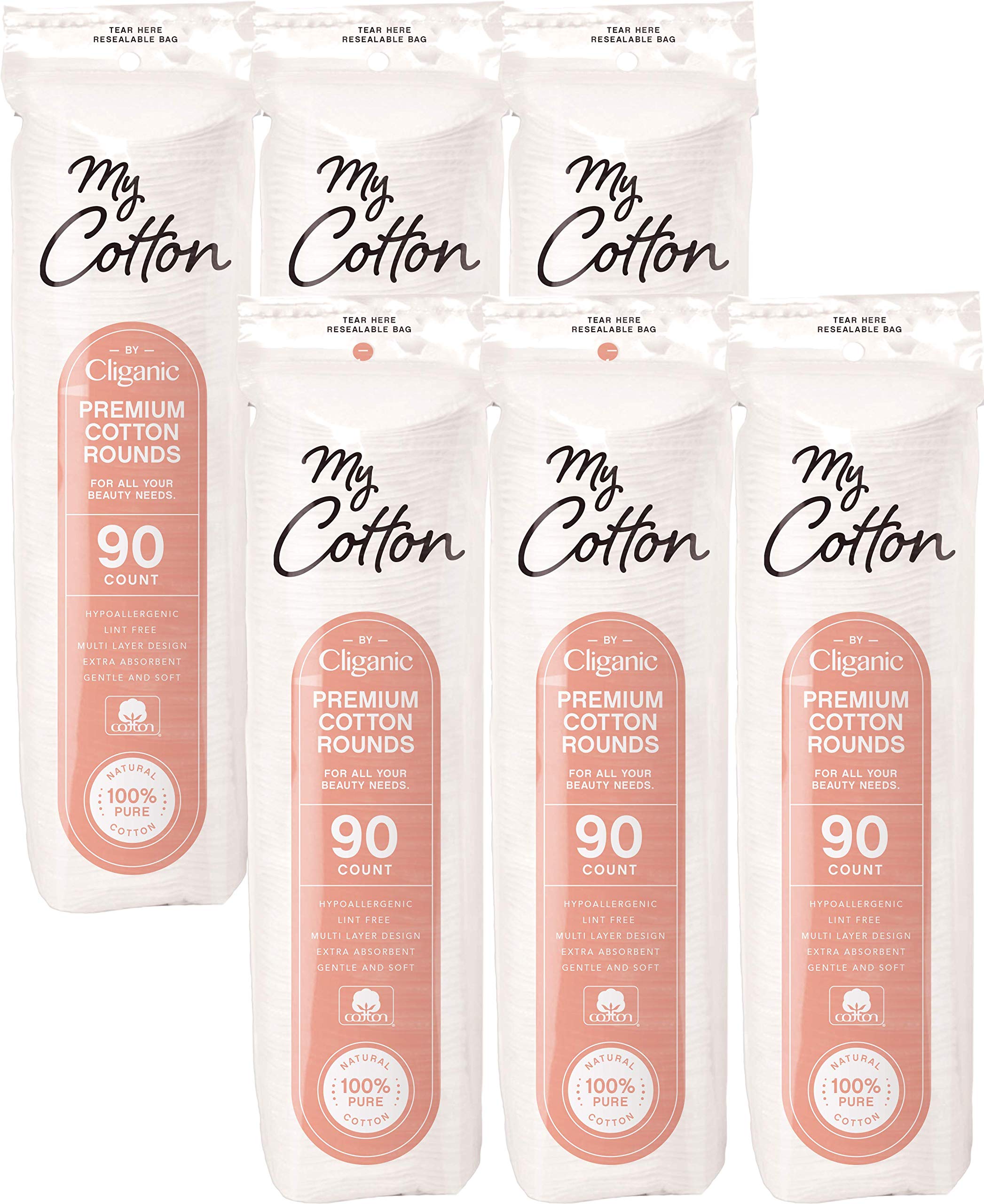 Amazon.com: Cliganic My Cotton Premium Cotton Rounds for Face (540